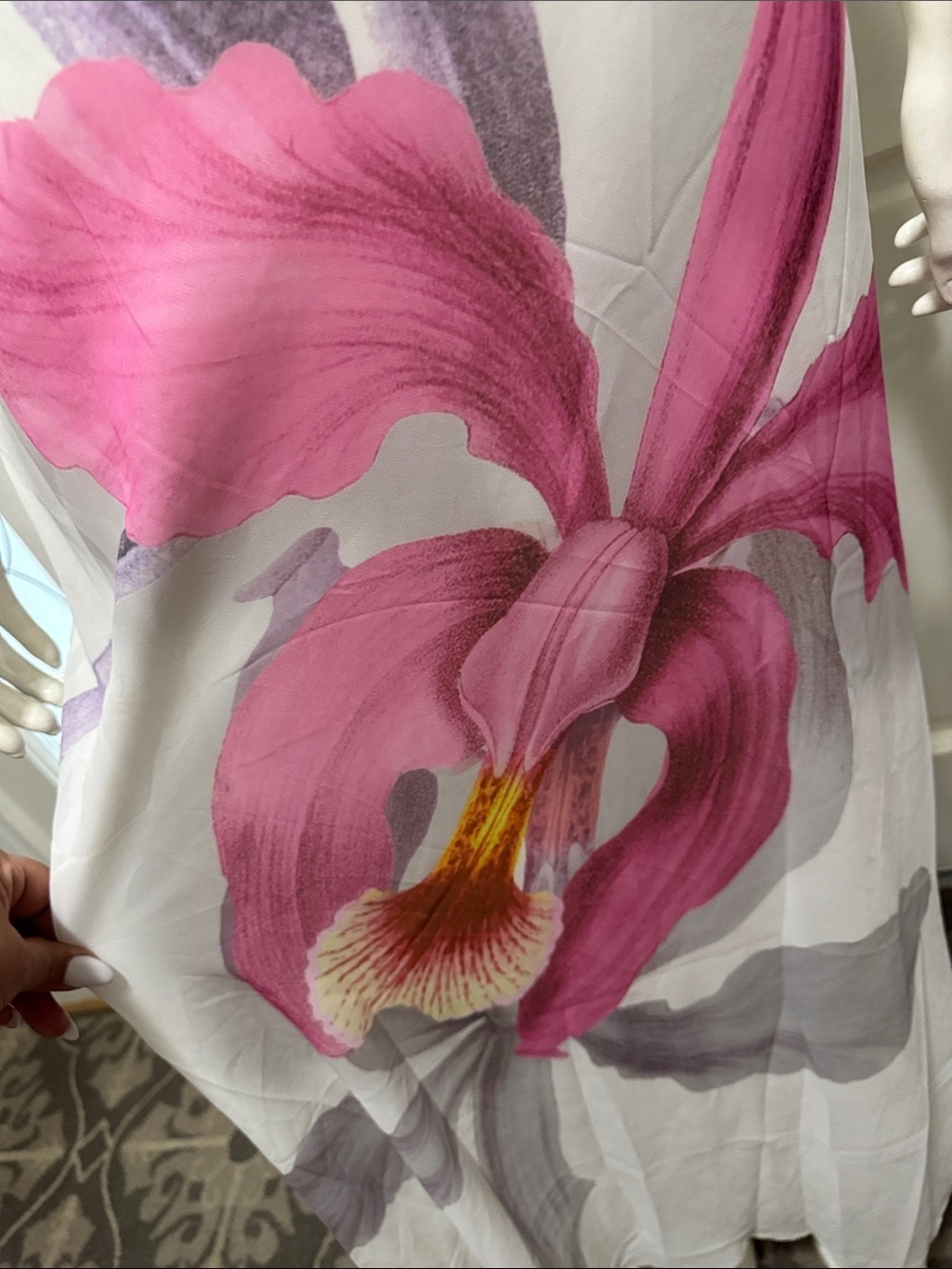 Peppermayo White Maxi Dress with Pink & Purple Floral Size 8. A1 - Picture 5 of 15